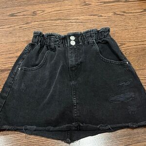 Black Denim Skirt